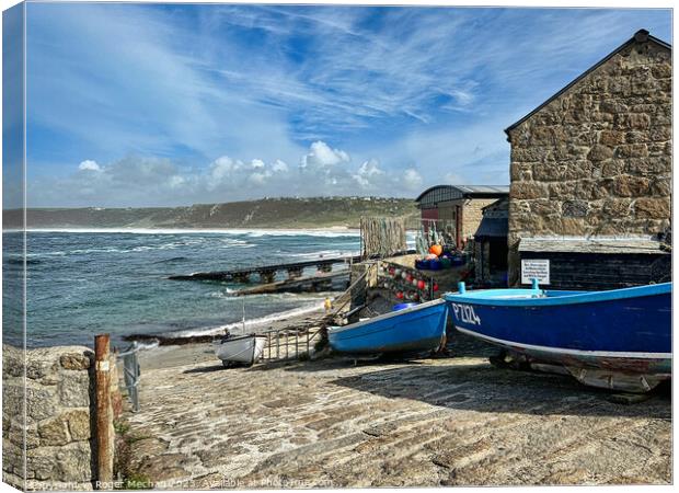 Slipway and lifeboat station Sennen Cove Canvas Print by Roger Mechan