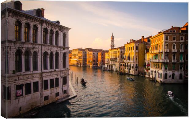 Sunset in Venice Canvas Print by Adelaide Lin