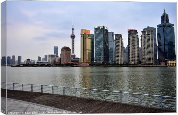 Shanghai TV tower among skyscrapers Canvas Print by Stan Lihai