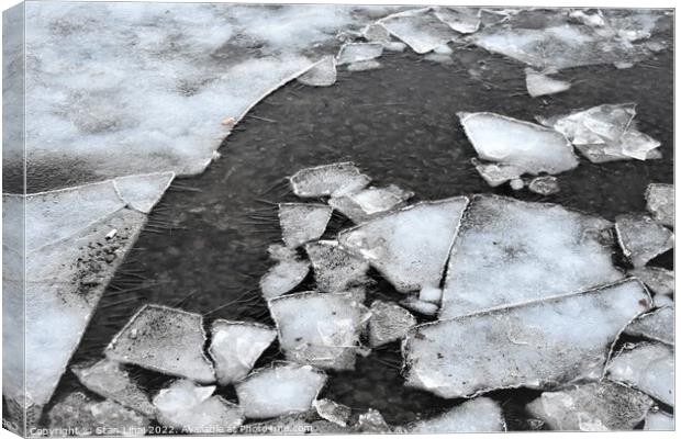 Broken ice in lake Canvas Print by Stan Lihai