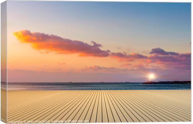 Sunset over the beach Canvas Print by Stan Lihai