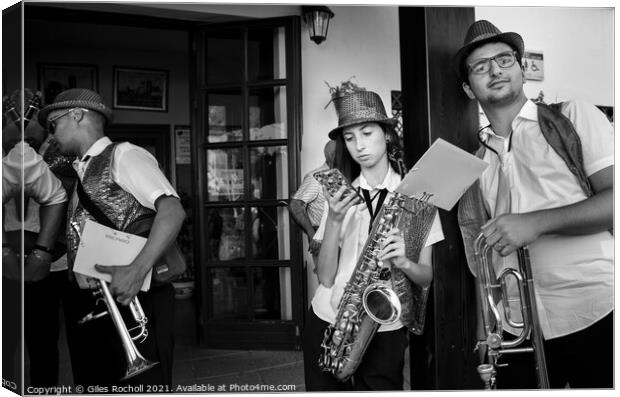 Musicians brass band Canvas Print by Giles Rocholl