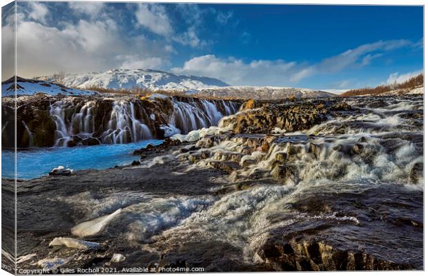 Bruarfoss waterfall Iceland Canvas Print by Giles Rocholl