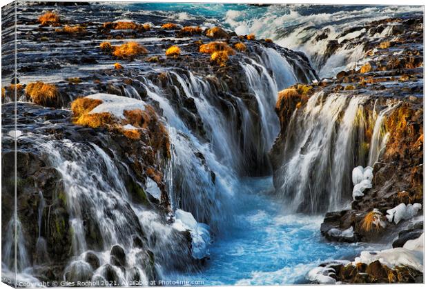 Bruarfoss waterfalls Iceland Canvas Print by Giles Rocholl