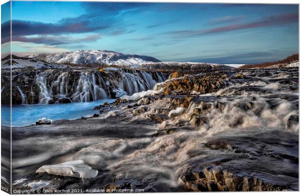 Bruarfoss waterfalls Iceland Canvas Print by Giles Rocholl