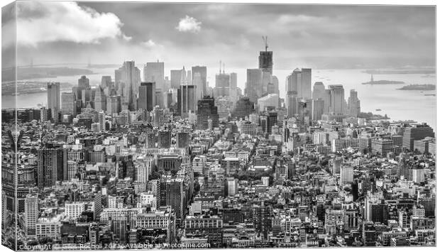 Manhattan from Empire States New York Canvas Print by Giles Rocholl