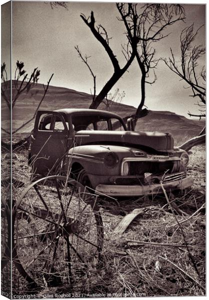 Vintage rusty car South Africa Canvas Print by Giles Rocholl