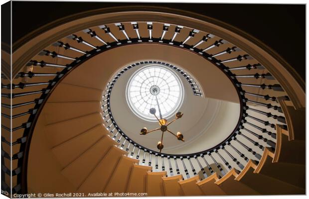 Spiral staircase eye shaped. Canvas Print by Giles Rocholl