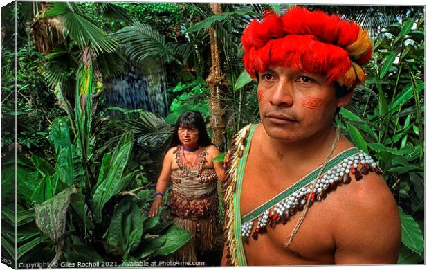 Amazon rain forest chief Canvas Print by Giles Rocholl