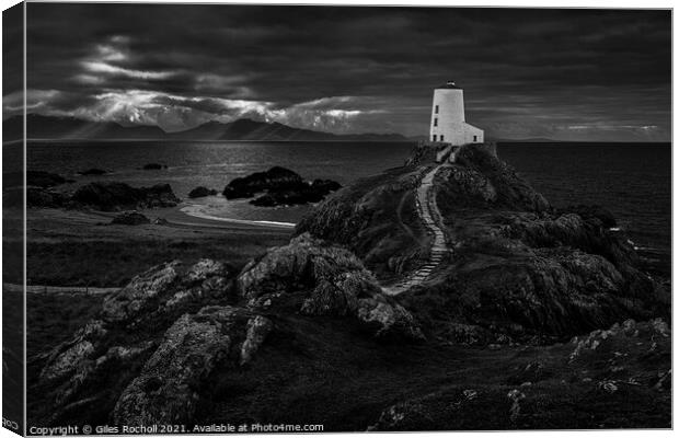 Ynys Llanddwyn lighthouse Wales Canvas Print by Giles Rocholl