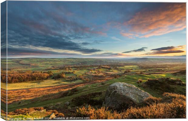 Yorkshire Dales Moors sunrise Canvas Print by Giles Rocholl