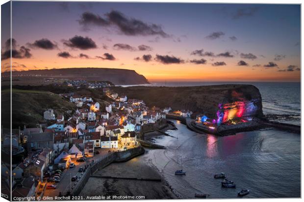 Staithes fishing village Yorkshire Canvas Print by Giles Rocholl