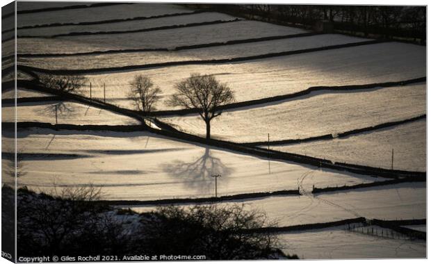 Snow Kettlewell Yorkshire Canvas Print by Giles Rocholl
