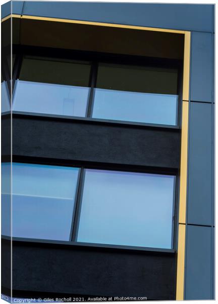 Abstract art modern office windows Canvas Print by Giles Rocholl