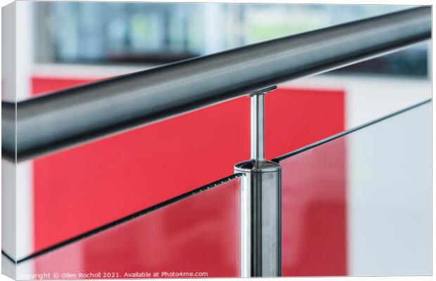 Abstract metal rail and glass art Canvas Print by Giles Rocholl
