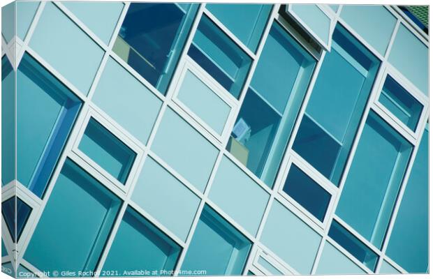 Abstract modern office windows metallic Canvas Print by Giles Rocholl