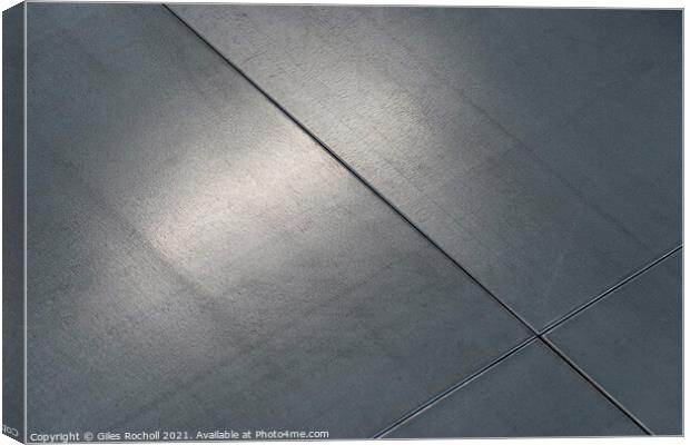 Abstract industrial metal floor plates Canvas Print by Giles Rocholl