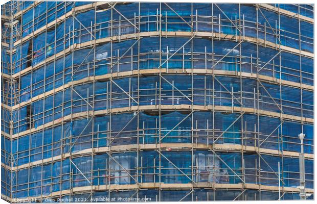 Building scaffolding abstract art Canvas Print by Giles Rocholl