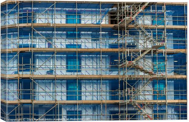 Abstract construction scaffolding Canvas Print by Giles Rocholl