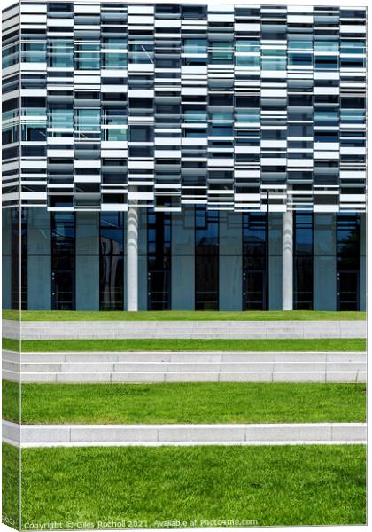 Abstract architecture black and white stone Canvas Print by Giles Rocholl