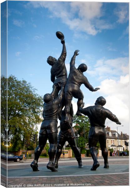 Object sculpture Twickenham Rugby ground London Canvas Print by Giles Rocholl