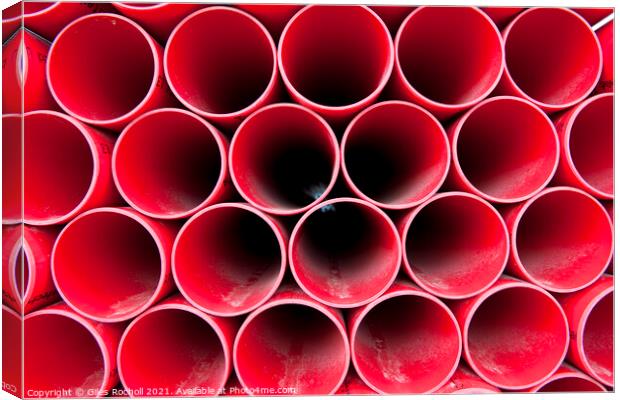 Abstract red plastic tubes Canvas Print by Giles Rocholl