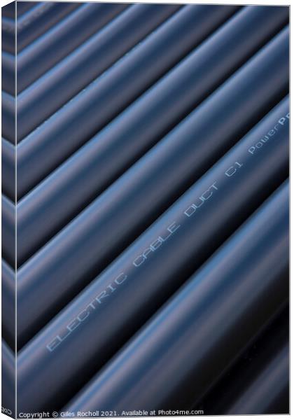 Abstract black plastic tubes Canvas Print by Giles Rocholl