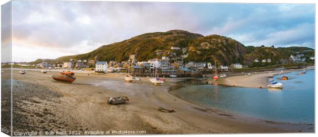 Barmouth Harbour Sunset Canvas Print by Bob Kent