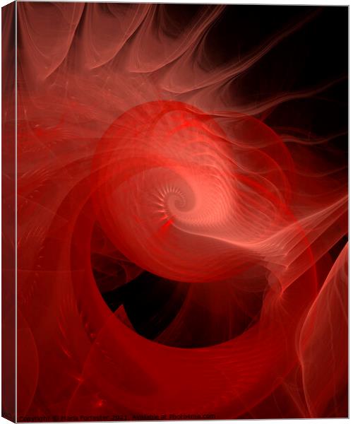 Red Sea Shell Abstract Art Canvas Print by Maria Forrester