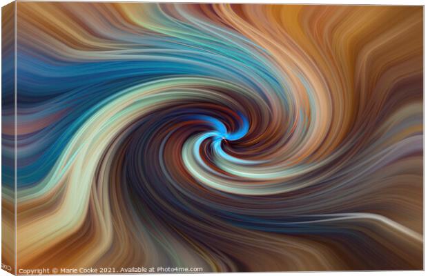 Blue swirl Canvas Print by Marie Cooke