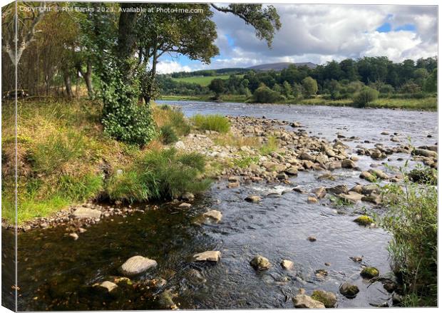 Early Autumn by the River Spey Canvas Print by Phil Banks