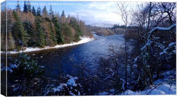 River Spey and River Aa'n in winter Canvas Print by Phil Banks