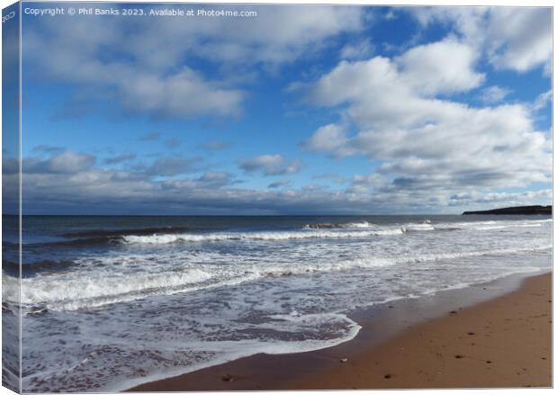 Bright and Breezy Cavendish Beach Canvas Print by Phil Banks