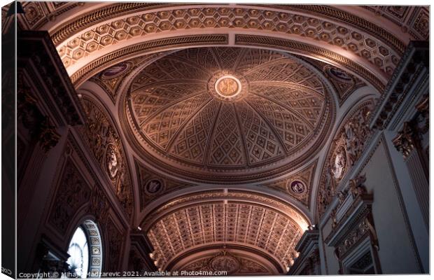 Golden decorated color Ceiling in a Italian museum in Florence Canvas Print by Mihajlo Madzarevic
