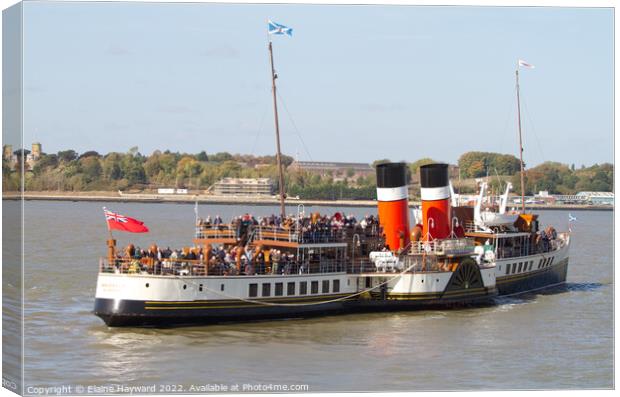 PS Waverley on the River Stour at Harwich Canvas Print by Elaine Hayward