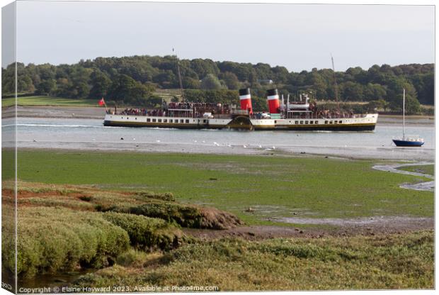 PS Waverley on the River Orwell Canvas Print by Elaine Hayward