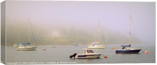Boats In The Mist Canvas Print by John Godfrey Photography