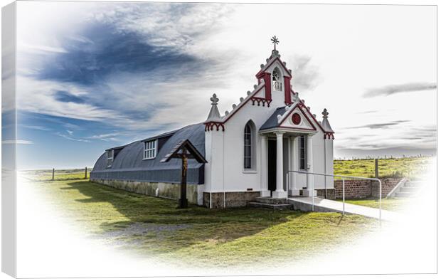 The Italian Chapel. Canvas Print by John Godfrey Photography