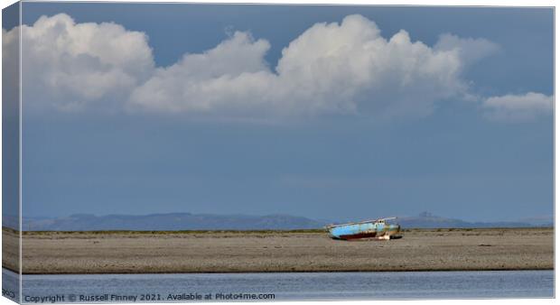 Barrow-in-Furness and the Piel Channel old boat Canvas Print by Russell Finney