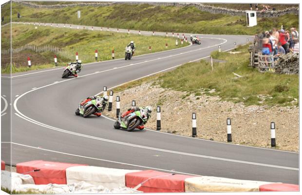 IOM TT road races, Peter Hickman – JG Speedfit Kawasaki Canvas Print by Russell Finney