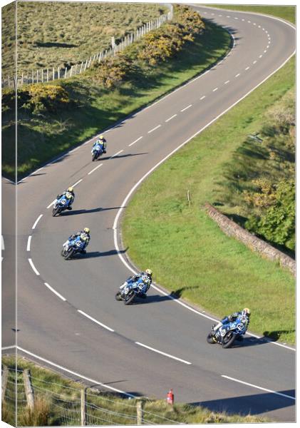 IOM TT road races, Ian Lougher MMX500 Suter two stroke Canvas Print by Russell Finney