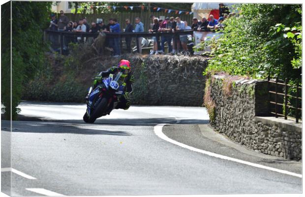 2022 IOM TT tourist trophy races, motorbikes, MotoGP, BSB, WSBK, Gas Monkey, UK England Canvas Print by Russell Finney