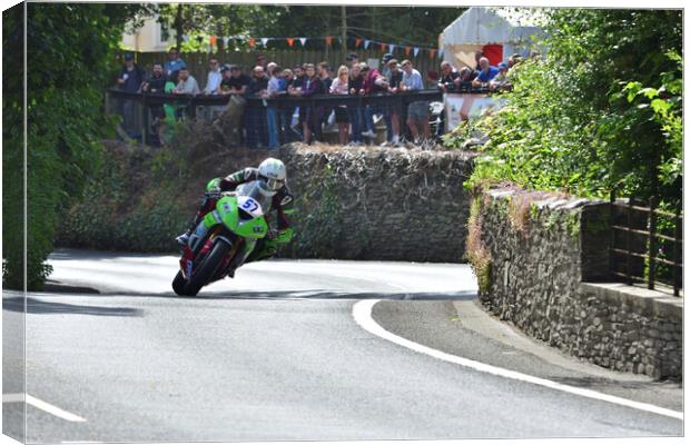 2022 IOM TT tourist trophy races, motorbikes, MotoGP, BSB, WSBK, Gas Monkey, UK England Canvas Print by Russell Finney