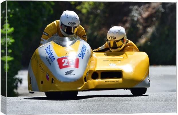 2022 Isle of Man TT Sidecar Race 2 Friday June 10 Canvas Print by Russell Finney