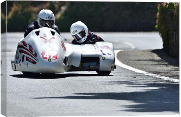 2022 Isle of Man TT Sidecar Race 2 Friday June 10 Canvas Print by Russell Finney