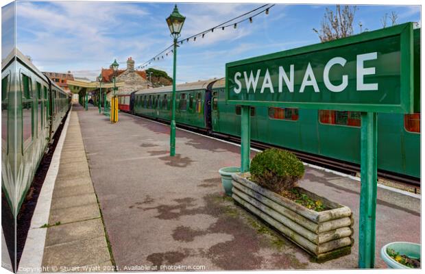 Swanage Railway Station Platforms Canvas Print by Stuart Wyatt