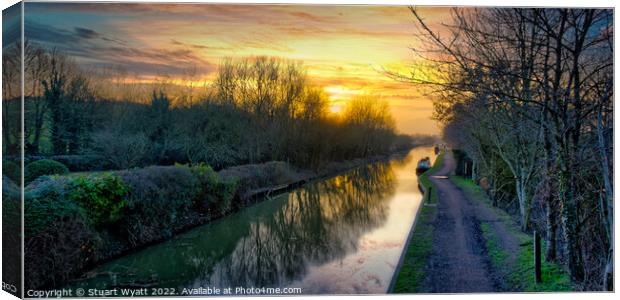 Canal Sunset Canvas Print by Stuart Wyatt