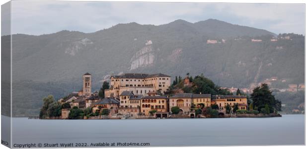 Dawn at Isola di San Giulio Canvas Print by Stuart Wyatt