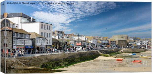 St Ives Harbour and Wharf Canvas Print by Stuart Wyatt