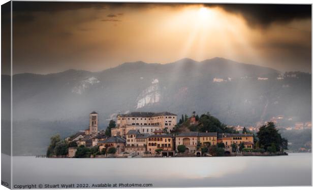 Italian Lakes: Isola San Giulio Canvas Print by Stuart Wyatt